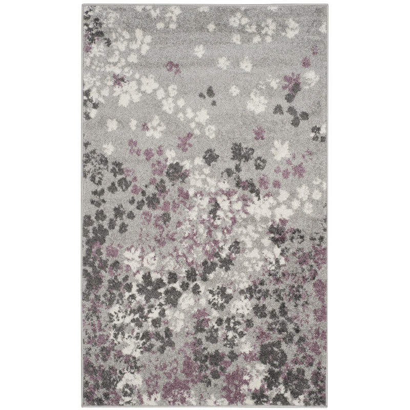 Ales Light Grey/Purple Area Rug & Reviews Joss & Main